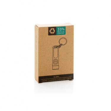 Logotrade advertising product image of: Globix RCS recycled plastic USB re-chargeable keychain torch