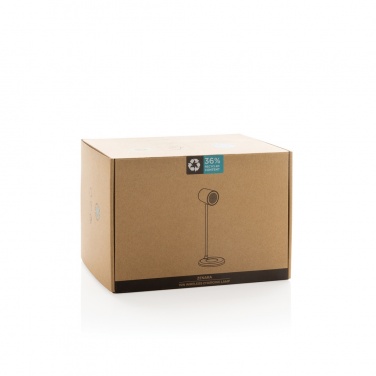 Logotrade promotional giveaway image of: Zenara RCS recycled plastic and cork 15W wireless desk lamp