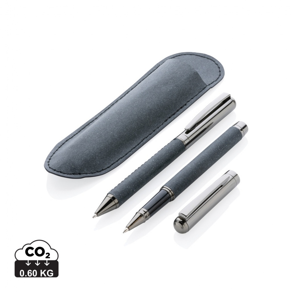 Logo trade promotional gifts picture of: Recycled leather pen set