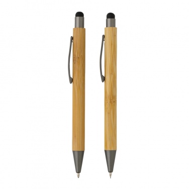 Logotrade promotional gift picture of: Bamboo modern pen set in box