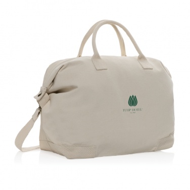 Logotrade promotional merchandise picture of: Kezar AWARE™ 500 gsm recycled canvas deluxe weekend bag