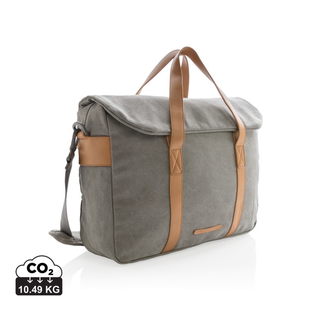 Logo trade promotional merchandise photo of: Canvas laptop bag PVC free