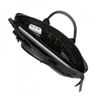 Logo trade corporate gift photo of: Swiss Peak GRS recycled PU 14 inch laptop bag