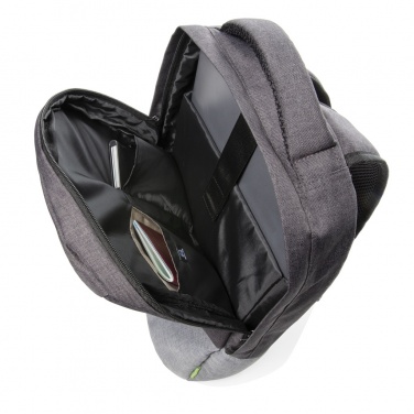 Logotrade promotional giveaway image of: Duo colour RPET 15.6" RFID laptop backpack PVC free