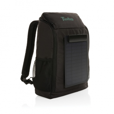 Logo trade promotional merchandise picture of: Pedro AWARE™ RPET deluxe backpack with 5W solar panel