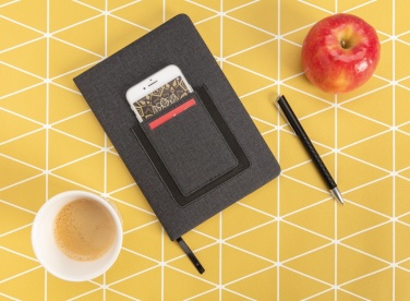 Logo trade promotional products picture of: Deluxe A5 Notebook with phone pocket