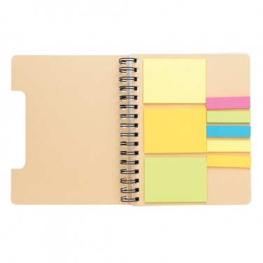 Logotrade promotional product picture of: A5 Kraft spiral notebook with sticky notes