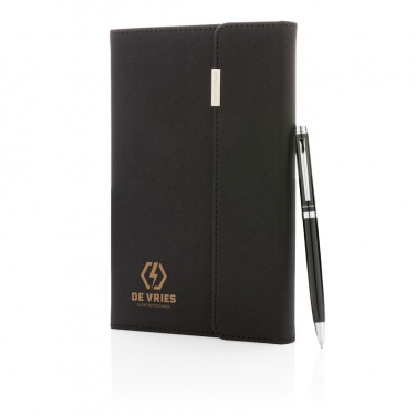 Logo trade promotional item photo of: Swiss Peak deluxe A5 notebook and pen set