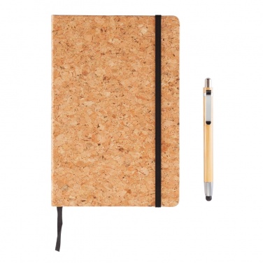 Logotrade corporate gifts photo of: A5 notebook with bamboo pen including stylus
