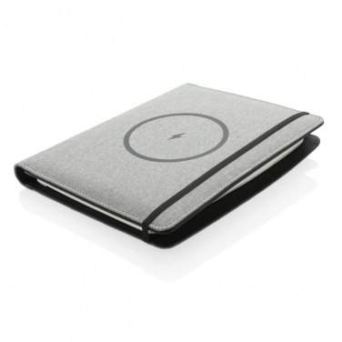 Logotrade promotional item image of: Air 5W wireless charging notebook with 5000mAh powerbank