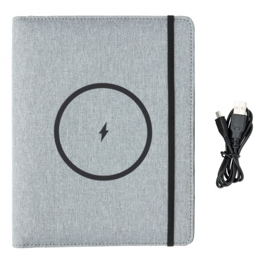 Logotrade promotional item image of: Air 5W wireless charging notebook with 5000mAh powerbank