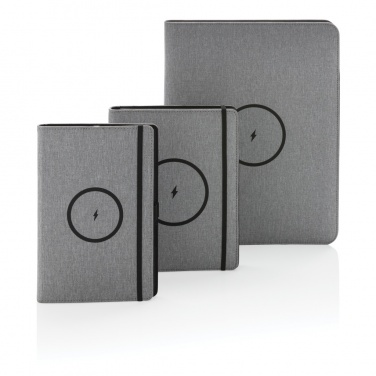 Logotrade promotional product picture of: Air 5W wireless charging notebook with 5000mAh powerbank