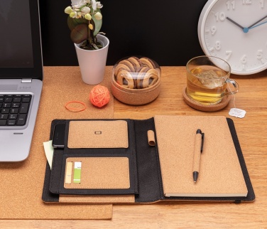 Logotrade corporate gift picture of: Deluxe cork portfolio A5 with pen