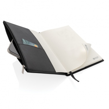 Logo trade promotional gifts image of: Swiss Peak A5 PU notebook with zipper pocket