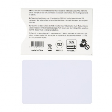 Logotrade promotional item image of: Anti-skimming RFID shield card with active jamming chip