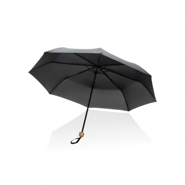 Logo trade promotional giveaway photo of: 20.5" Impact AWARE™ RPET 190T Pongee bamboo mini umbrella