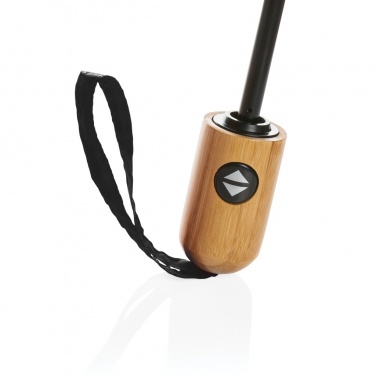 Logotrade promotional product picture of: 21" Impact AWARE™ RPET 190T bamboo auto open/close umbrella