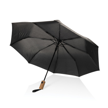 Logo trade promotional products picture of: Kaycey 21" AWARE™ RPET Acacia wood mini auto open umbrella