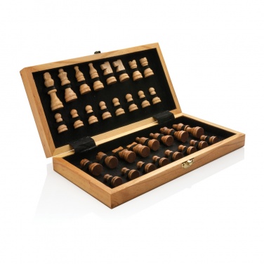 Logotrade corporate gift image of: Luxury wooden foldable chess set