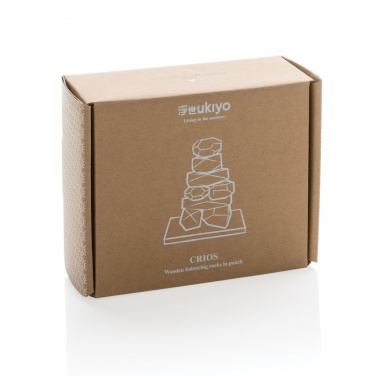 Logo trade promotional products picture of: Ukiyo Crios wooden balancing rocks in pouch