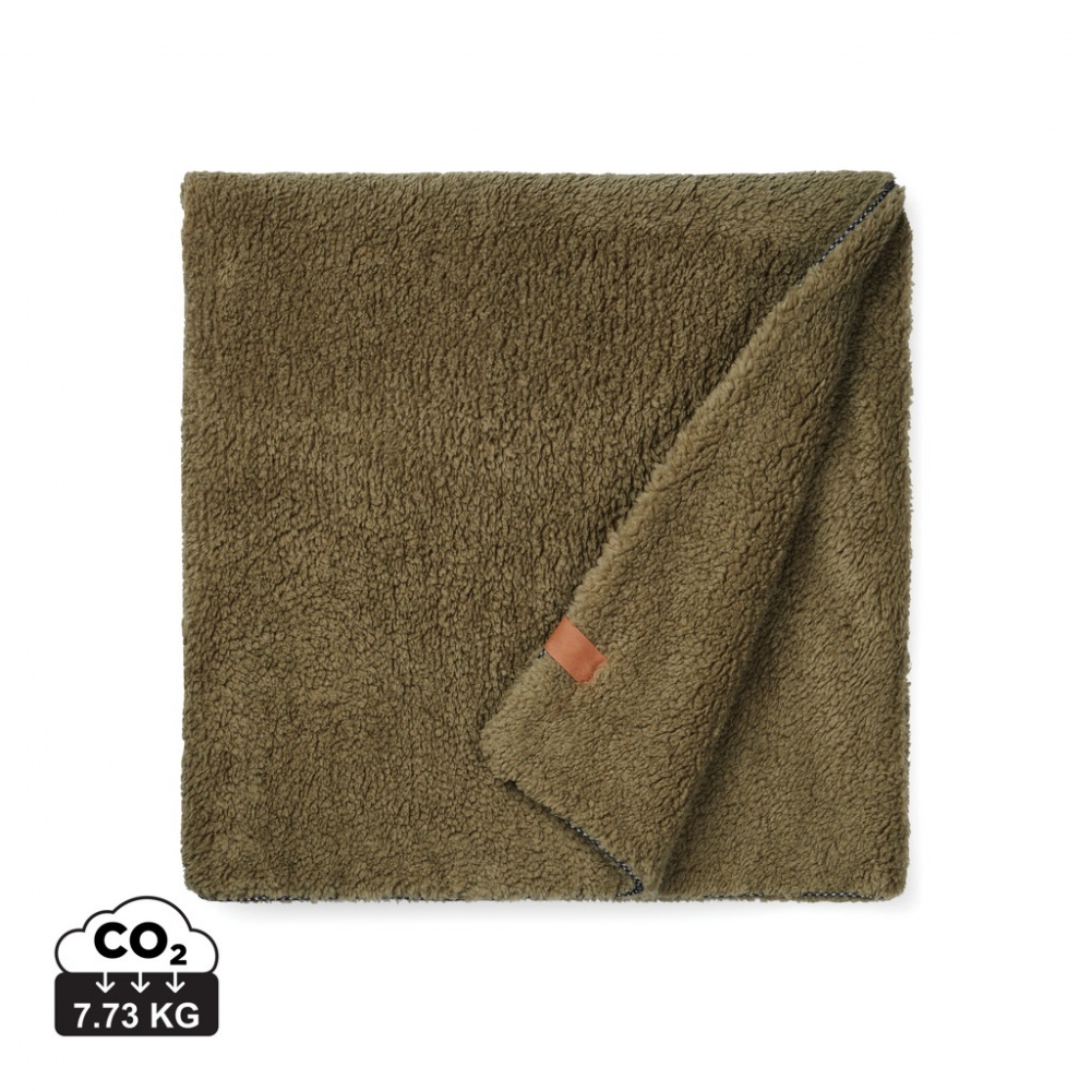 Logo trade promotional gifts picture of: VINGA Maine GRS recycled double pile blanket