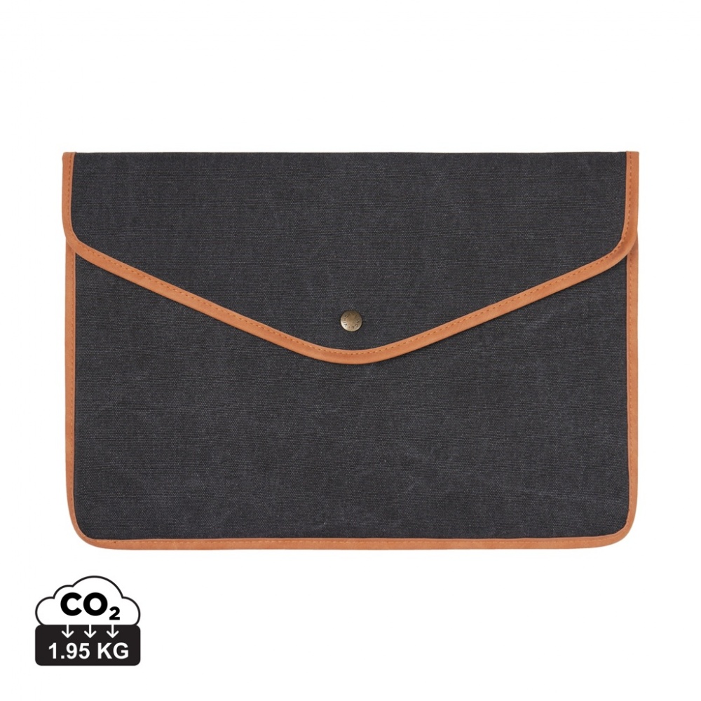 Logo trade promotional products image of: VINGA Bosler GRS recycled canvas 16" laptop sleeve