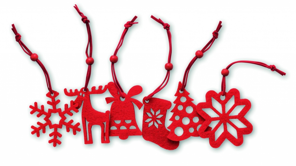 Logo trade promotional gifts picture of: Set of 6 felt tree hangers