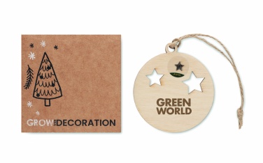 Logo trade promotional products image of: Wooden bauble shape hanger