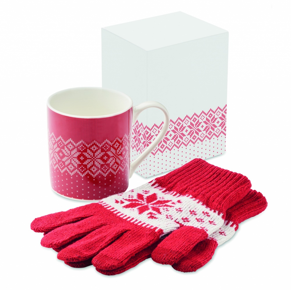 Logotrade advertising products photo of: Winter gift mug and gloves set