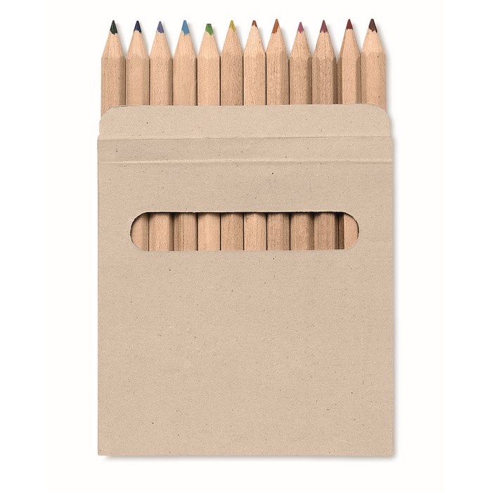 Logo trade promotional merchandise picture of: 12 coloured pencils set