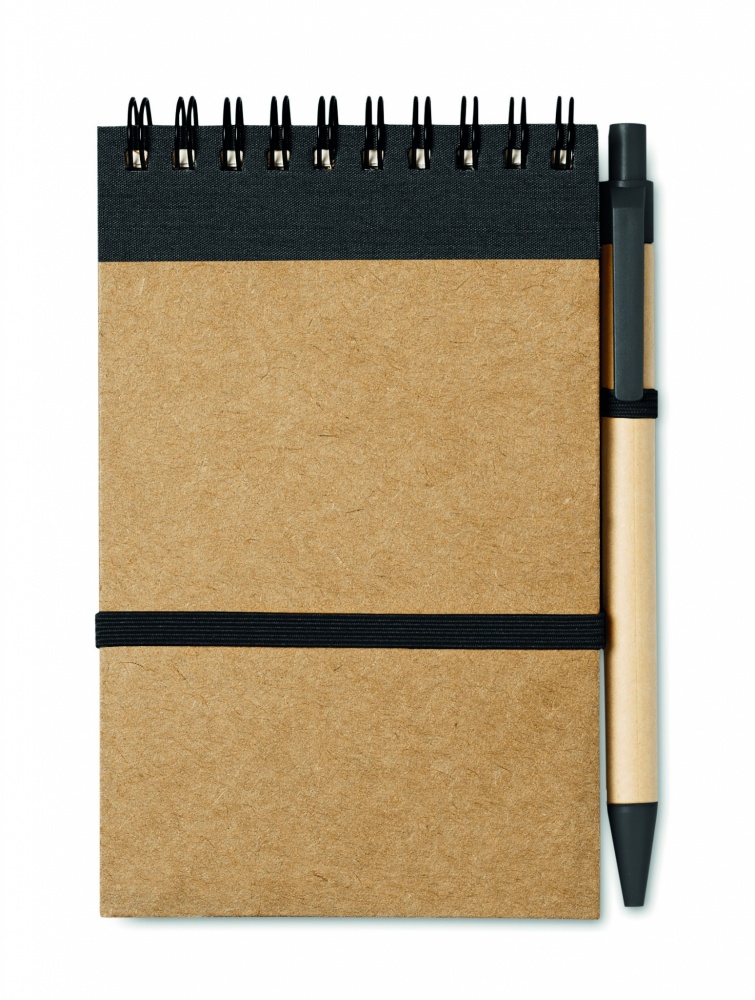 Logo trade promotional items image of: A6 recycled notepad with pen