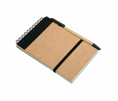 Logo trade promotional item photo of: A6 recycled notepad with pen