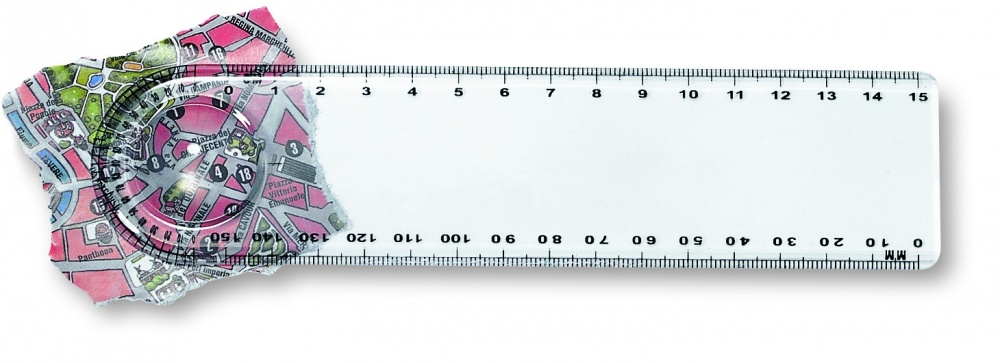 Logo trade promotional merchandise image of: Ruler with magnifier