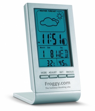 Logo trade business gifts image of: Weather station with blue LCD