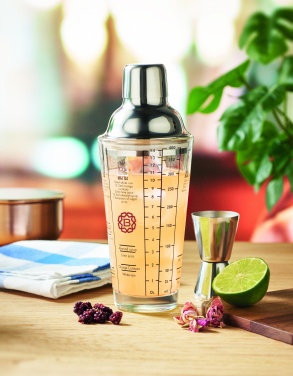 Logo trade promotional giveaways picture of: Glass cocktail shaker 400 ml