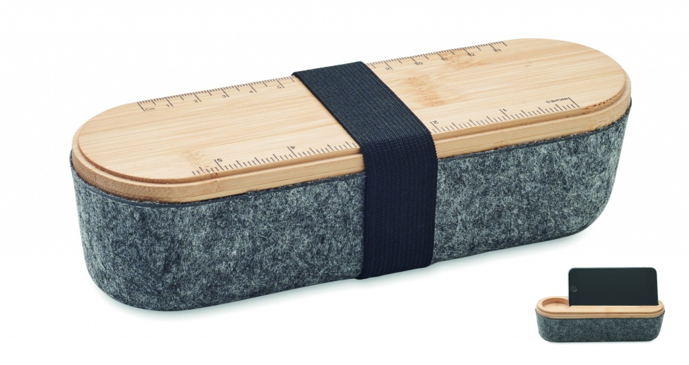 Logotrade business gifts photo of: RPET felt pencil case with lid