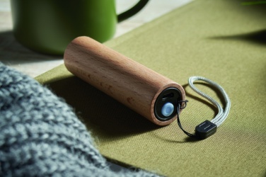 Logotrade promotional giveaway picture of: Beech wood rechargeable torch