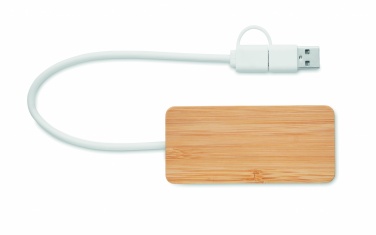Logotrade promotional item picture of: Bamboo USB 3 ports hub