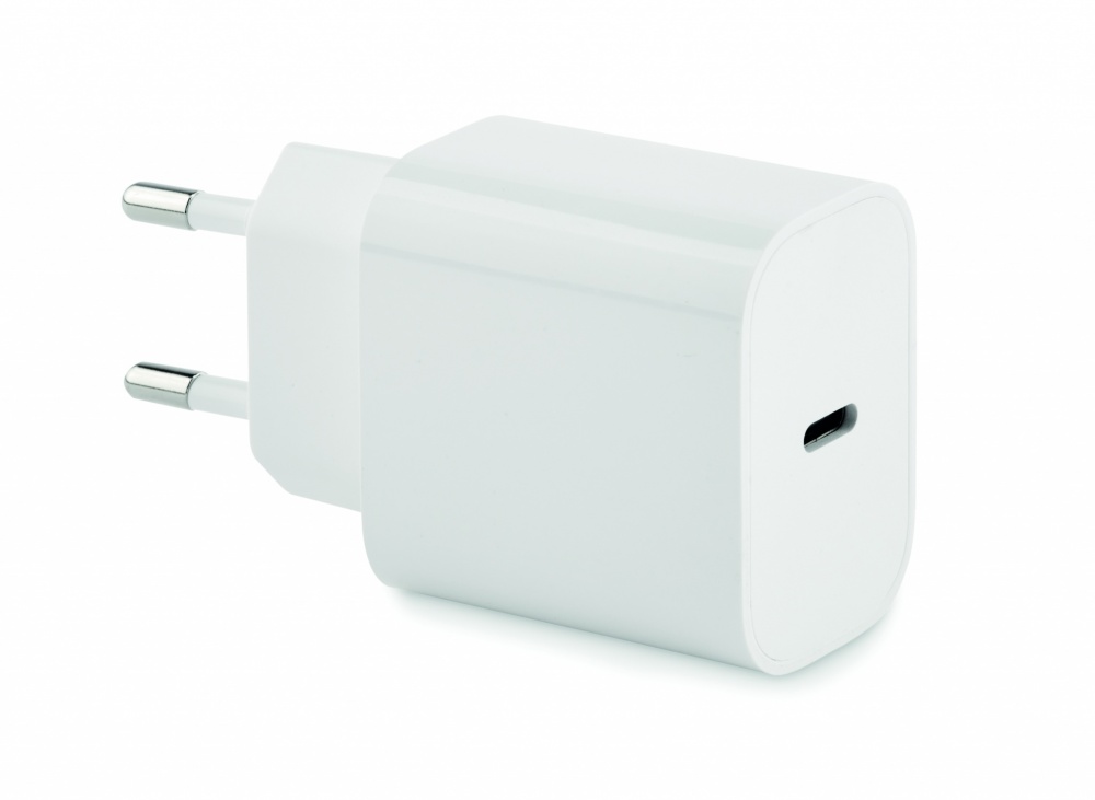 Logotrade promotional products photo of: 20W 2 port USB charger EU plug