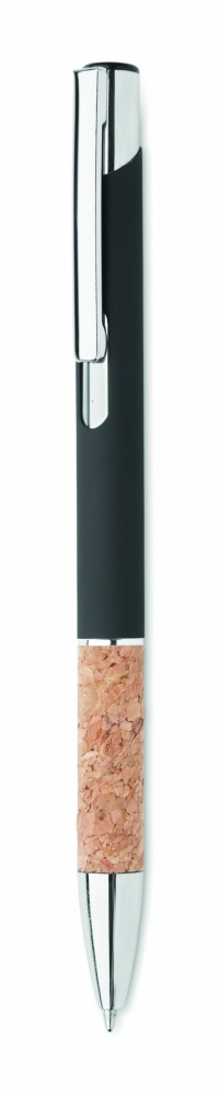 Logo trade promotional gift photo of: Ballpoint pen made of aluminum with a cork grip