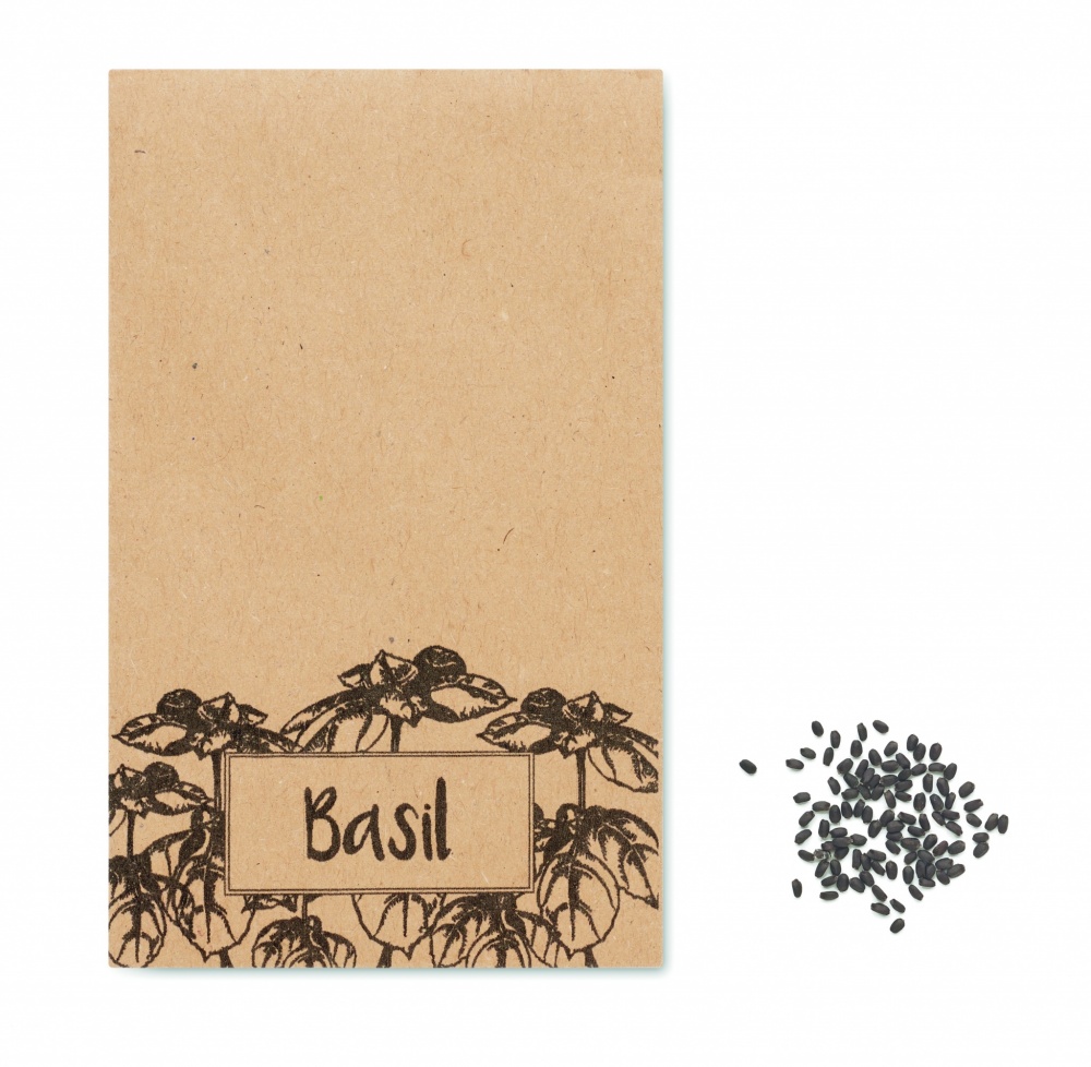 Logo trade promotional item photo of: Basil seeds in craft envelope