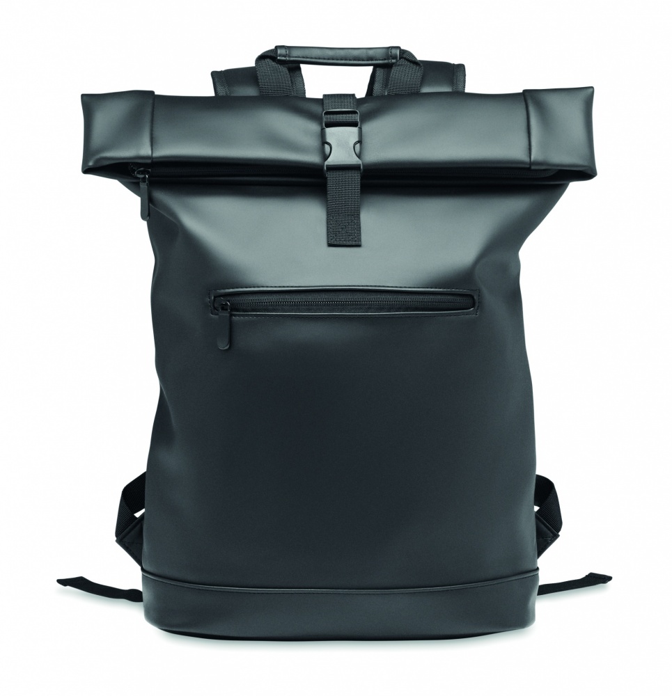 Logo trade promotional giveaway photo of: Laptop PU Rolltop backpack