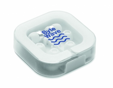 Logo trade promotional giveaways image of: Ear phones with silicone covers