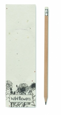 Logo trade promotional gifts image of: Natural pencil in seeded pouch
