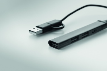 Logo trade promotional merchandise image of: USB 4 port hub 19 cm
