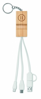 Logotrade promotional item image of: Bamboo key ring and stand Salo
