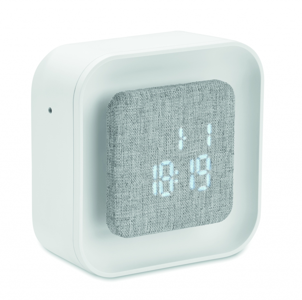 Logo trade business gift photo of: Recycled ABS/RPET alarm clock Stuttgart