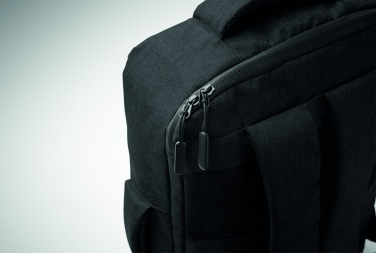 Logo trade promotional gifts picture of: A safe 15-inch laptop backpack made of 300D RPET with a 210D RPET lining and customizable printing.