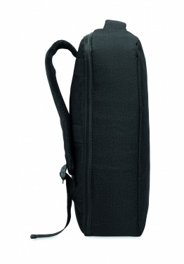 Logo trade promotional merchandise picture of: A safe 15-inch laptop backpack made of 300D RPET with a 210D RPET lining and customizable printing.