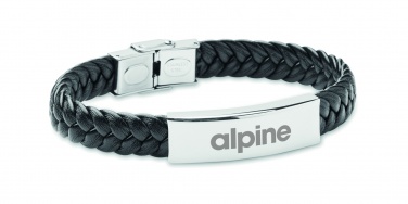 Logo trade promotional item photo of: Braided faux leather bracelet